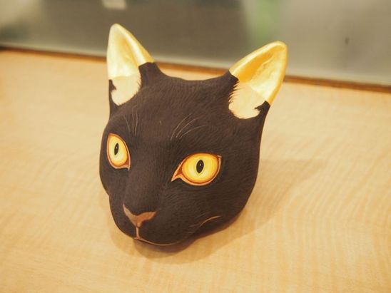 スカルプチャ「猫頭」（ぽうすけ）.JPG