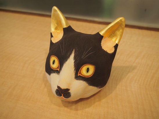 スカルプチャ「猫頭」（虫太郎）.JPG